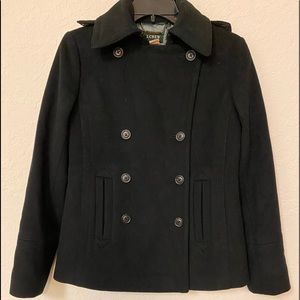 Black peacoat j crew size XS